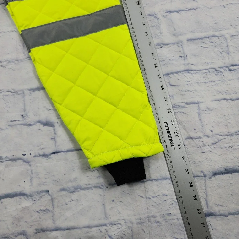 RefrigiWear MENS L HiVis Diamond Quilted Jacket High Visibility Insulated Work